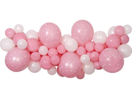 Balionų girlianda dekoracijai „Baby Pink“, 200×70 cm (65 balionai + juosta)