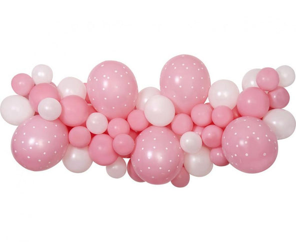 Balionų girlianda dekoracijai „Baby Pink“, 200×70 cm (65 balionai + juosta)