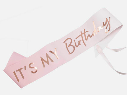 Gimtadienio juosta - "It's My Birthday" - rožinė