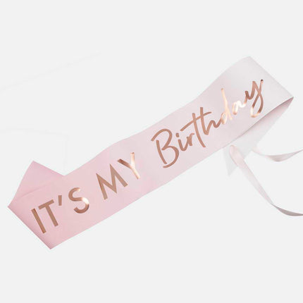 Gimtadienio juosta - "It's My Birthday" - rožinė