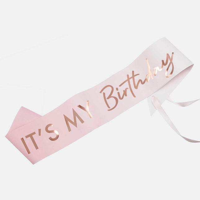 Gimtadienio juosta - "It's My Birthday" - rožinė