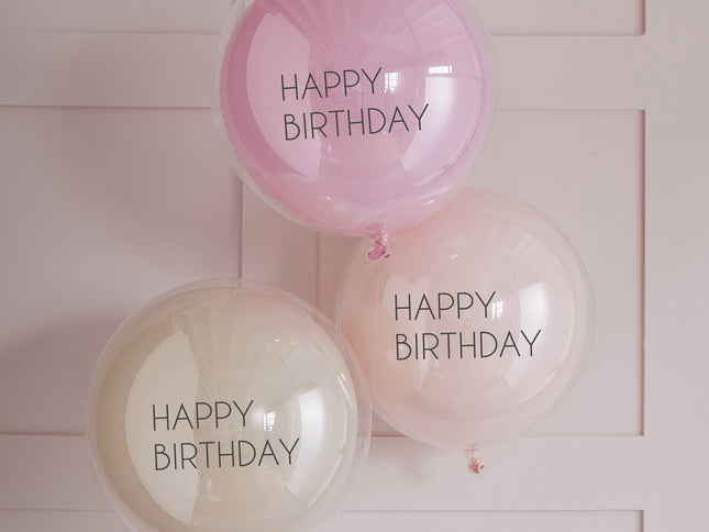 Švęskite savo gimtadienį su mūsų rausvais ir pasteliniais dvisluoksniais balionais „Happy Birthday“. Pakuotėje yra 3x 18 colių (45 cm) balionai. Pakuotė yra perdirbama ir sertifikuota FSC.