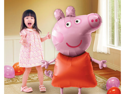 Vaikščiojantis "Peppa Pig" folinis balionas, 91 × 121 cm