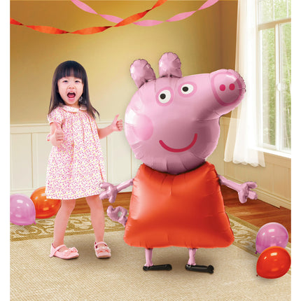 Vaikščiojantis "Peppa Pig" folinis balionas, 91 × 121 cm