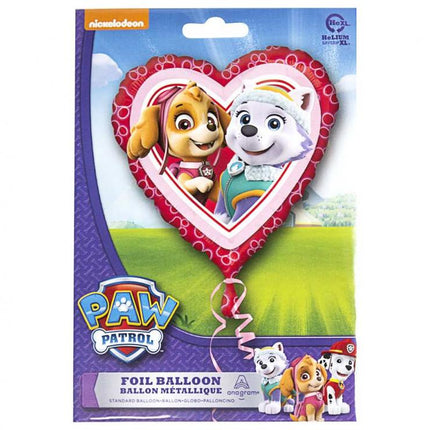 Folinis balionas „Paw Patrol Love - Girl“, 46 cm, širdelės formos
