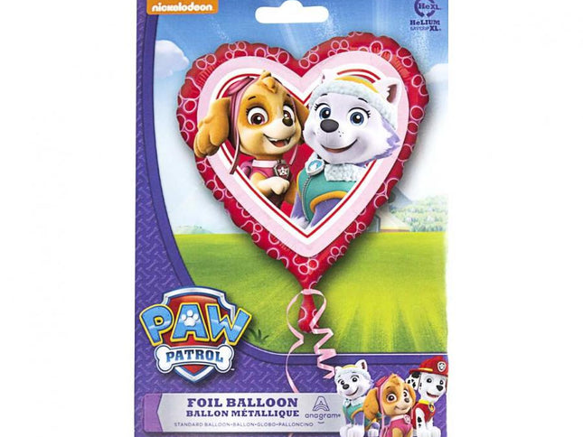 Folinis balionas „Paw Patrol Love - Girl“, 46 cm, širdelės formos