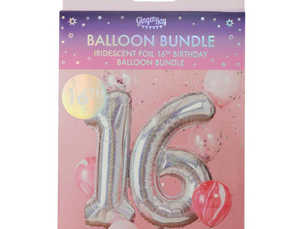 Balionų rinkinys "Sweet 16" su blizgiais balionais