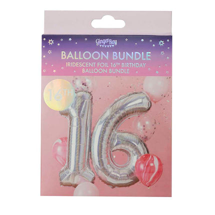 Balionų rinkinys "Sweet 16" su blizgiais balionais