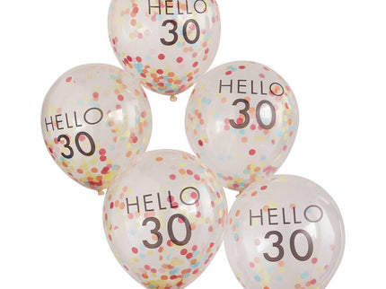 Konfeti balionai su užrašu „Hello 30“
