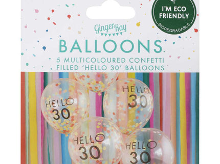 Konfeti balionai su užrašu „Hello 30“