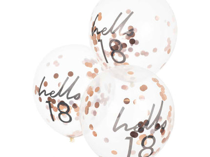 Konfeti balionai su užrašu „Hello 18“