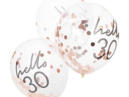 Konfeti balionai su užrašu „Hello 30“