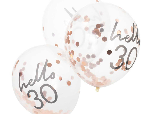 Konfeti balionai su užrašu „Hello 30“
