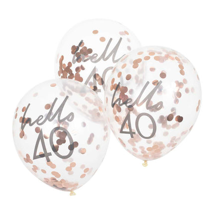 Konfeti balionai su užrašu „Hello 40“