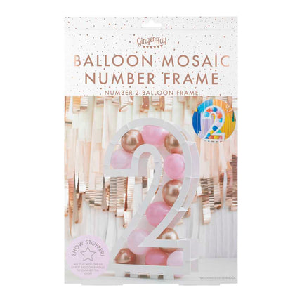 Balionų mozaikos numerių stovas - "2"