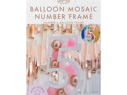 Balionų mozaikos numerių stovas - "5"