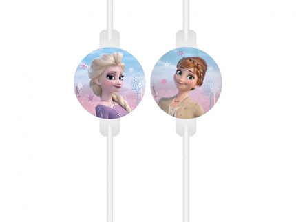 Popieriniai šiaudeliai „Frozen 2“  su Elza ir Ana (4 vnt.)