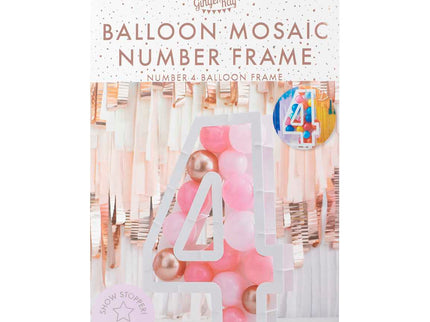 Balionų mozaikos numerių stovas - "4"