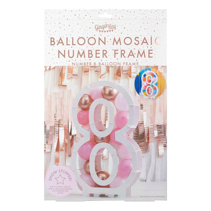 Balionų mozaikos numerių stovas - "8"