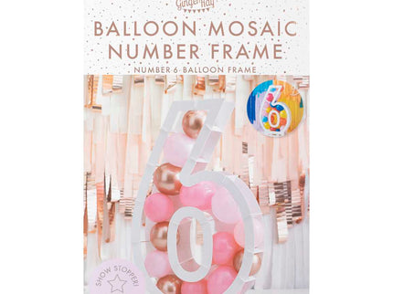 Balionų mozaikos numerių stovas - "6"