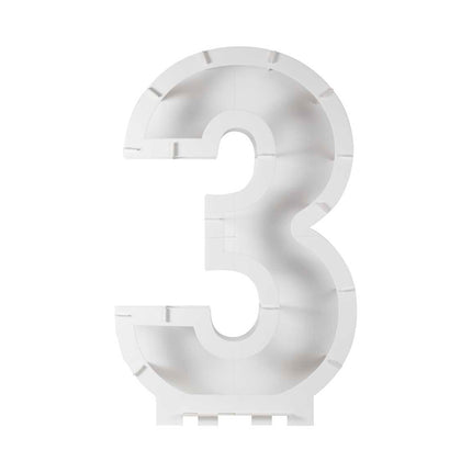 Balionų mozaikos numerių stovas - "3"