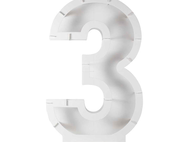 Balionų mozaikos numerių stovas - "3"