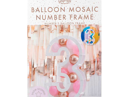 Balionų mozaikos numerių stovas - "3"