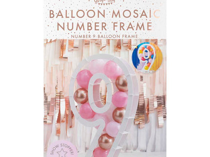 Balionų mozaikos numerių stovas - "9"