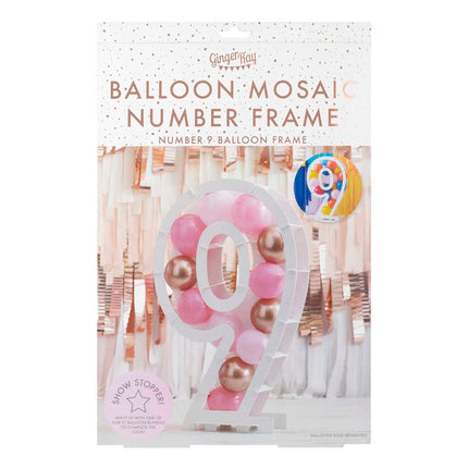 Balionų mozaikos numerių stovas - "9"