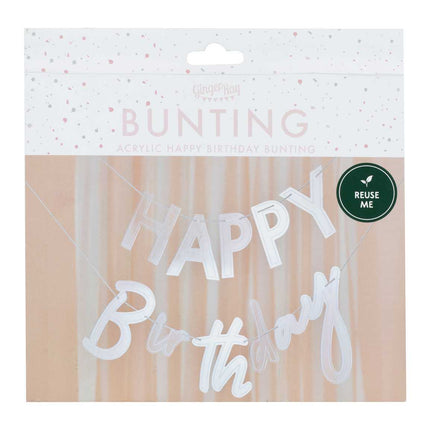Akrilinė girlianda užrašu "Happy Birthday"