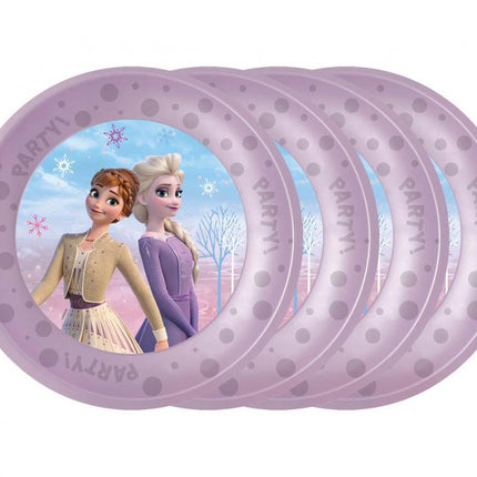 Daugkartinės plastikinės lėkštės "Frozen 2", 21 cm (4 vnt.)