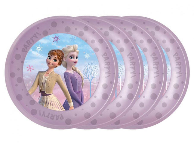 Daugkartinės plastikinės lėkštės "Frozen 2", 21 cm (4 vnt.)