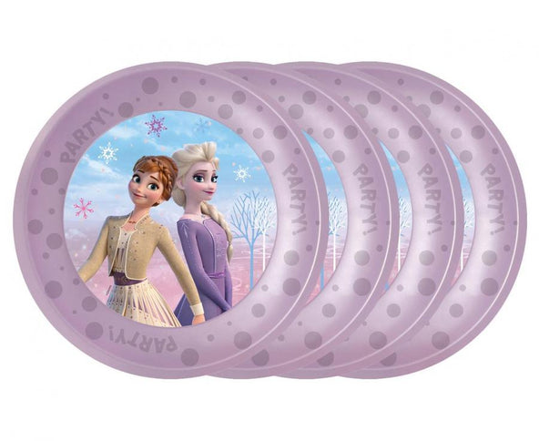 Daugkartinės plastikinės lėkštės "Frozen 2", 21 cm (4 vnt.)