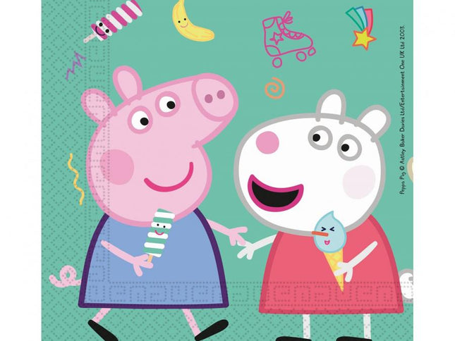 Popierinės servetėlės "Peppa Pig", 33×33 cm (20 vnt.)