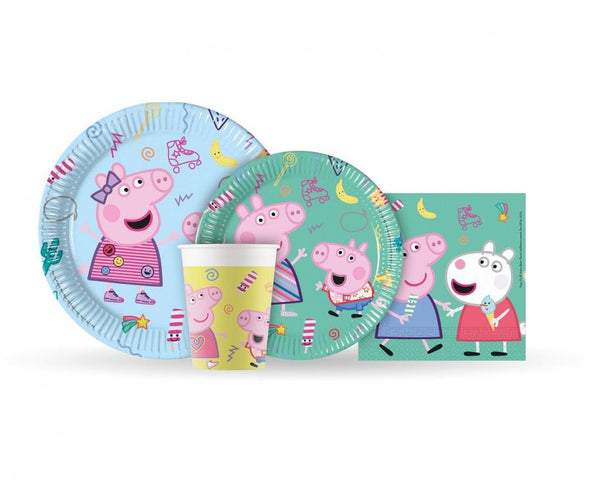 Popierinės lėkštės "Peppa Pig" (plastiko nenaudojančios), 20 cm, 8 vnt.