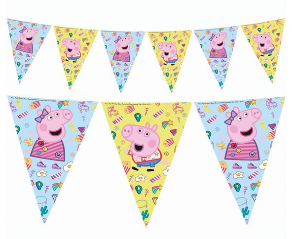 Vėliavėlių girlianda "Peppa Pig", 230 cm (9 vnt.)