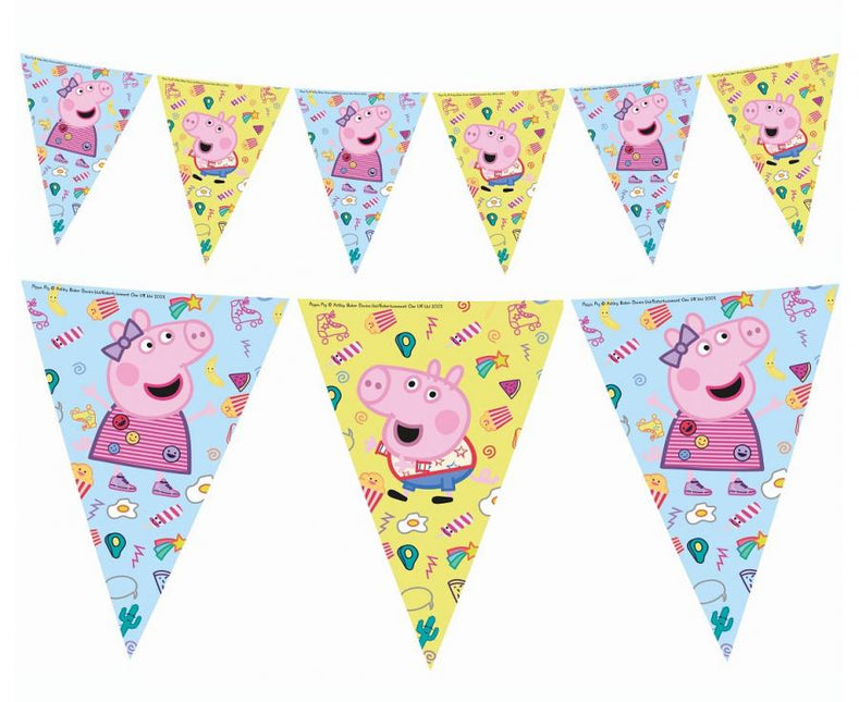 Vėliavėlių girlianda "Peppa Pig", 230 cm (9 vnt.)