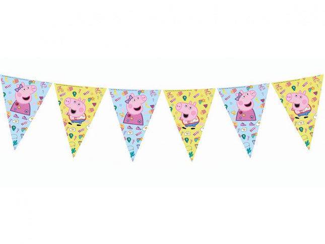 Vėliavėlių girlianda "Peppa Pig", 230 cm (9 vnt.)