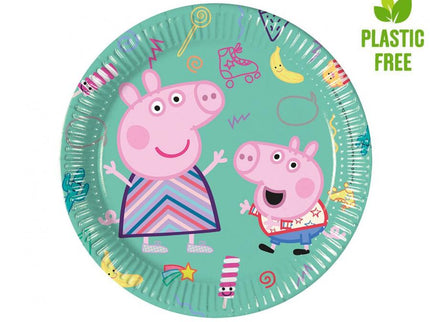 Popierinės lėkštės "Peppa Pig" (plastiko nenaudojančios), 20 cm, 8 vnt.