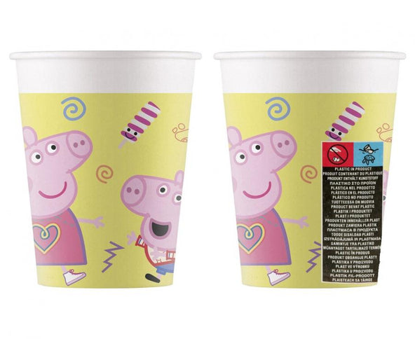Popieriniai puodeliai "Peppa Pig", 200 ml (8 vnt.)