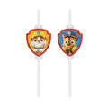 Popieriniai šiaudeliai "Paw Patrol - Rescue Heroes" su dekoru (4 vnt.)