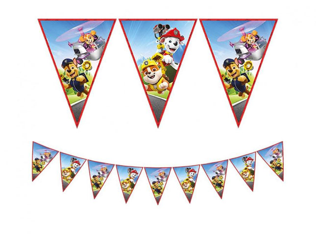 Vėliavėlių girlianda Paw Patrol „Rescue Heroes“, 230 cm (9 vėliavėlės)