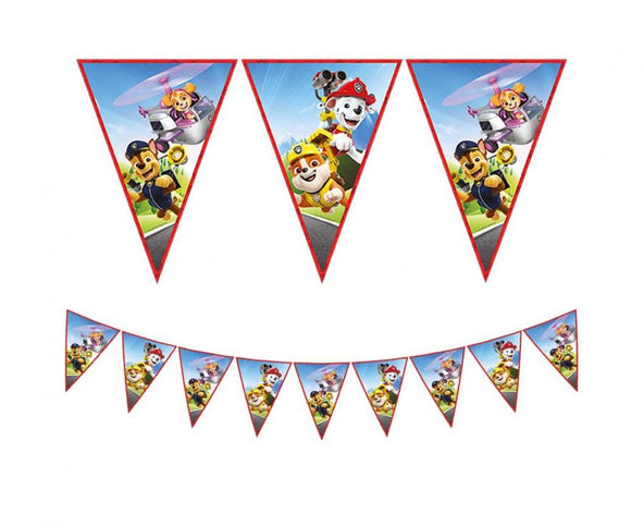 Vėliavėlių girlianda Paw Patrol „Rescue Heroes“, 230 cm (9 vėliavėlės)