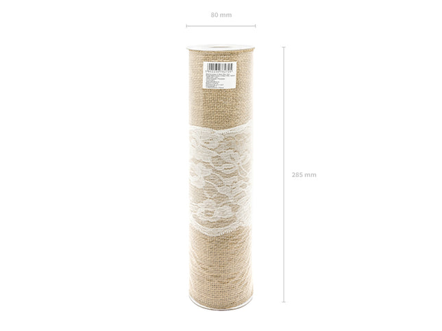 Drobinio audeklo staltiesė, su nėriniais, 0.28x2.75 m