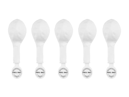 LED balionai 30 cm, balti (5 vnt.)