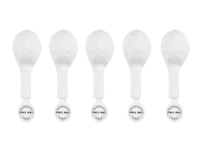 LED balionai 30 cm, balti (5 vnt.)