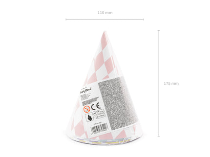 Šventinės kepuraitės "Yummy", įvairių spalvų, 16 cm (6 vnt.)