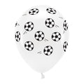 Lateksiniai ekologiški balionai „Futbolas“. Baltos spalvos, dydis apie 33 cm. Penkių pusių juoda spauda. Rinkinyje 6 vnt. balionų.