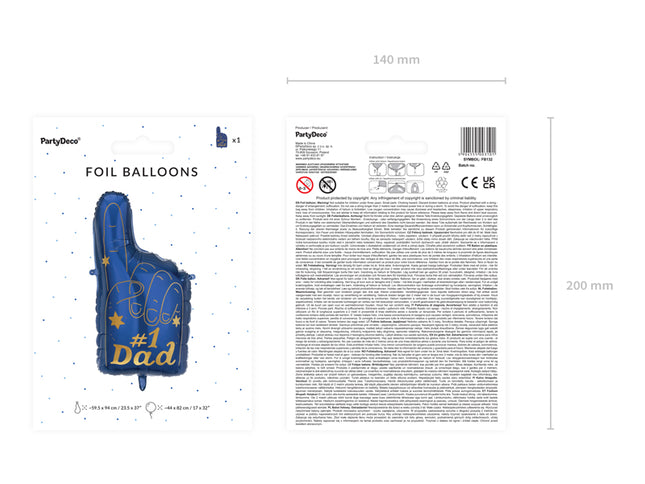 Folinis balionas "Nr. 1 Dad", 46 x 86,5 cm