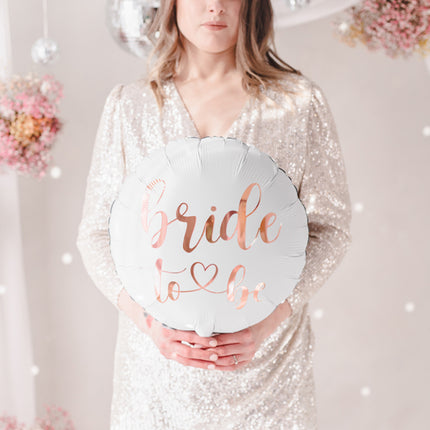 Folinis balionas - "Bride to be" (Būsima nuotaka), 45 cm, baltos spalvos